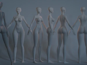 Basemesh menina estilizado Modelo 3D