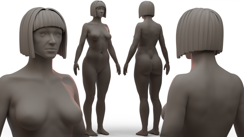 Female Body 2 3D Model .c4d .max .obj .3ds .fbx .stl .blend 