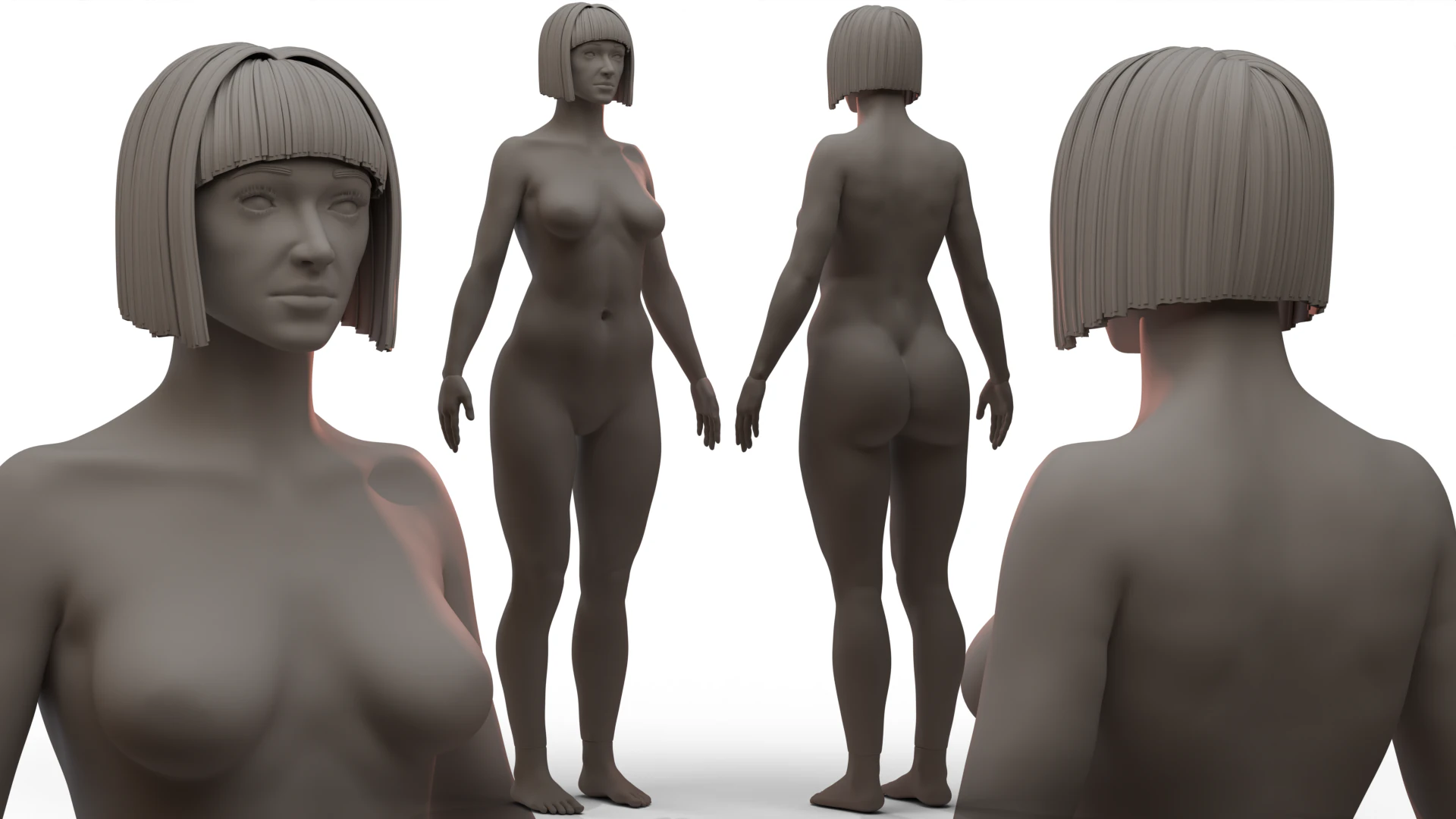 Female Body 2 3D Model .c4d .max .obj .3ds .fbx .stl .blend
