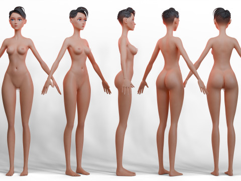 Stylized Fitness Girl 3D Model