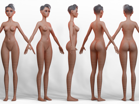 Stylized Fitness Girl 3D Model