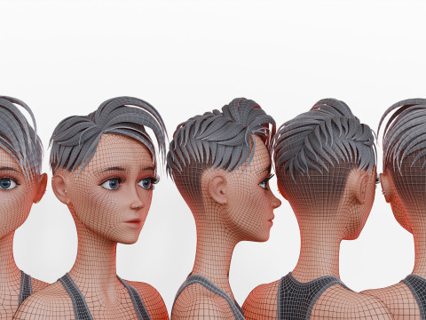 Stylized Fitness Girl 3D Model