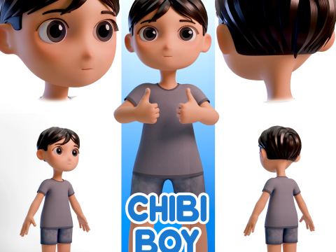Stylized Chibi Boy 3D Model
