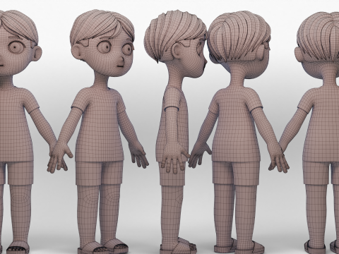Stylized Chibi Boy 3D 모델