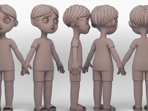 Stylizowany chłopiec Chibi Model 3D