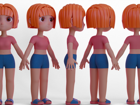 Stylized Chibi Girl Modello 3D