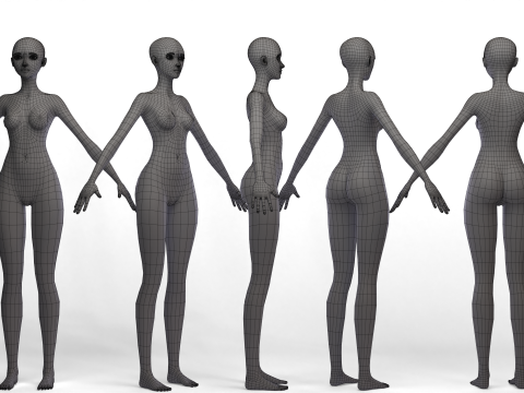 Basemesh Stylized Girl 4 Modelo 3D