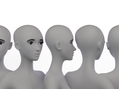 Basemesh Stylized Girl 4 Modelo 3D