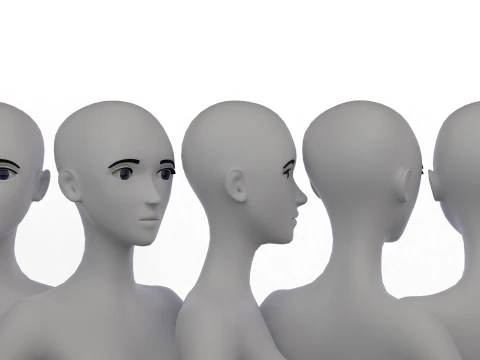 Basemesh Chica Estilizada 4 Modelo 3D