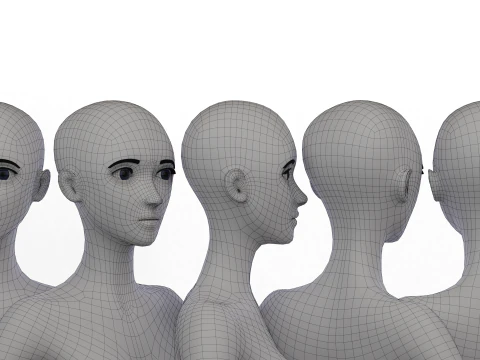 Basemesh Chica Estilizada 4 Modelo 3D