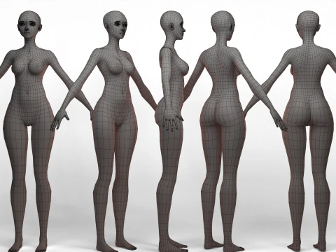 Basemesh Chica Estilizada 3 Modelo 3D