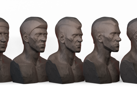 Head Stylized Men Model 3D