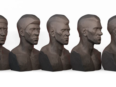 Head Stylized Men 3D Model
