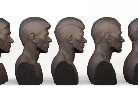 Head Stylized Men Model 3D
