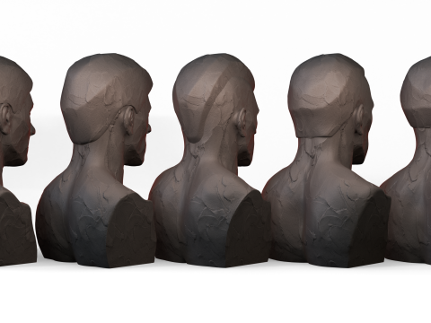 Head Stylized Men Model 3D