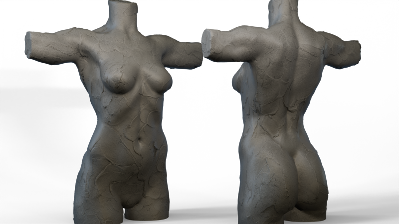Torso Female 3D Model .c4d .max .obj .3ds .fbx .stl .blend 
