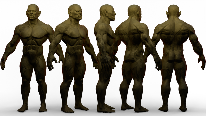 Stylized Orc Basemesh 3D मॉडल .c4d .max .obj .3ds .fbx .stl .blend 