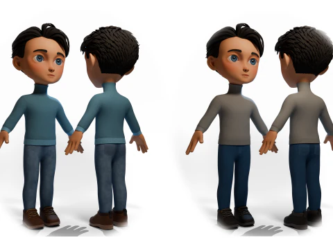 ni&ntilde;o estilizado Modelo 3D