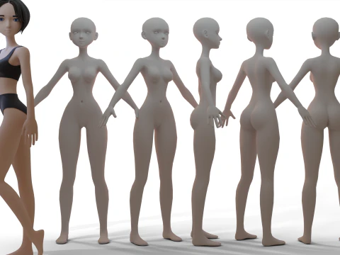 Ragazza Basemesh Modello 3D