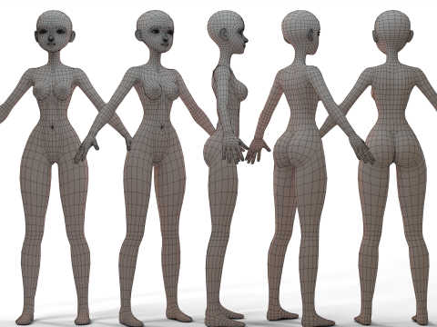 Girl Basemesh 3D Модель