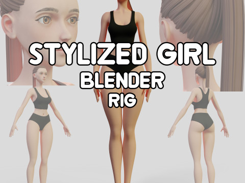 Stylized Girl Lingerie 3Dモデル