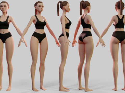 Stylized Girl Lingerie 3Dモデル