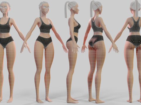 Stylized Girl Lingerie 3Dモデル