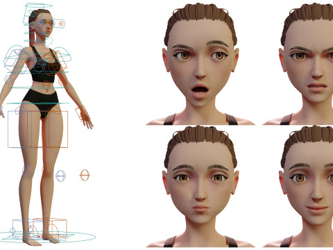 Stylized Girl Lingerie 3Dモデル