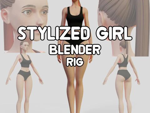 Lingerie menina estilizada Modelo 3D