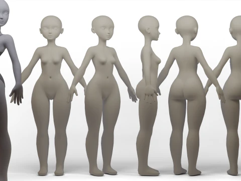 Garota de malha b&aacute;sica Modelo 3D