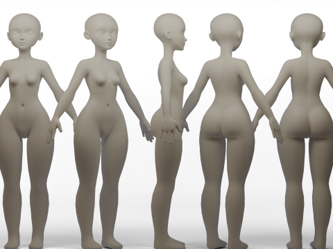 Basemesh Girl 3D Модель