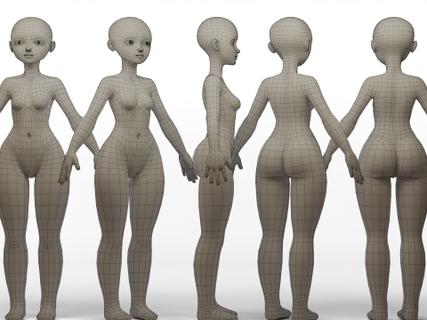 Basemesh Girl 3D Модель