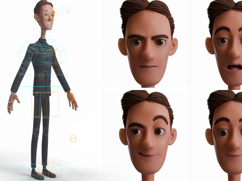 Office Man Model 3D