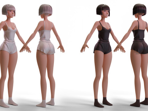 Stylized Fitness Girl 2 Modello 3D