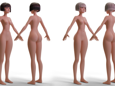 Stylized Fitness Girl 2 Modello 3D