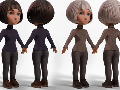 Stylized Girl 3D Model