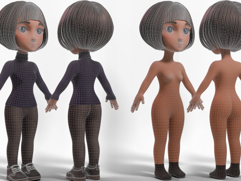 Stylized Girl 3D मॉडल