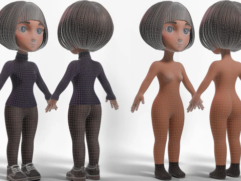 Stylized Girl 3D Model