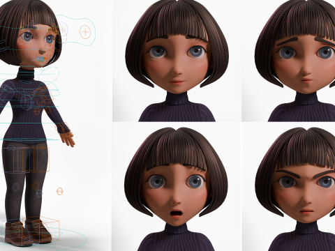 Stylized Girl 3D मॉडल