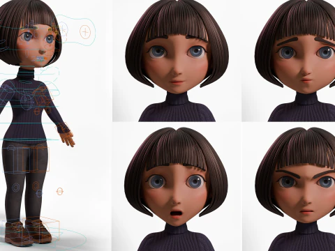 Stylized Girl 3D Model