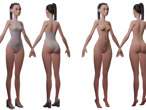 Stylized Girl Basemesh 2 3D मॉडल