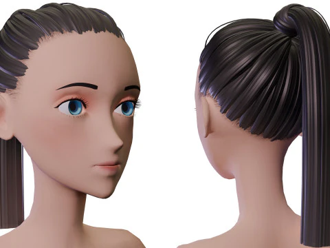 Stylized Girl Basemesh 2 3D Model