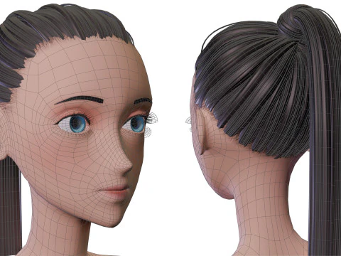 Stylized Girl Basemesh 2 3D Model