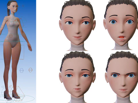 Stylized Girl Basemesh 2 3D Model