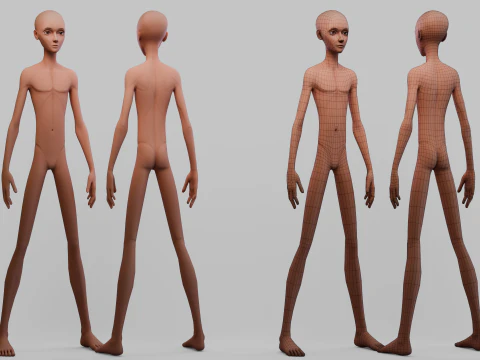 程式化男孩底网 3D 模型