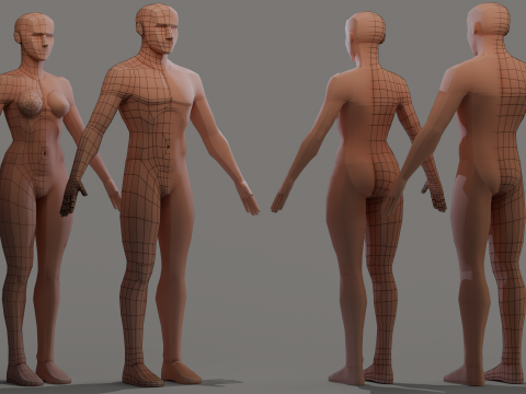 Lowpoly basemesh 3D Modell