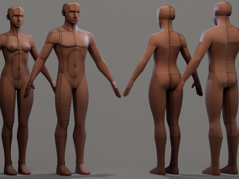Lowpoly basemesh 3D Modell