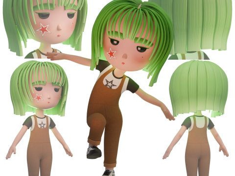 Chibi Girl 3D Model