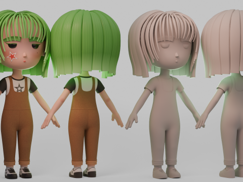 Chibi Girl 3D Model