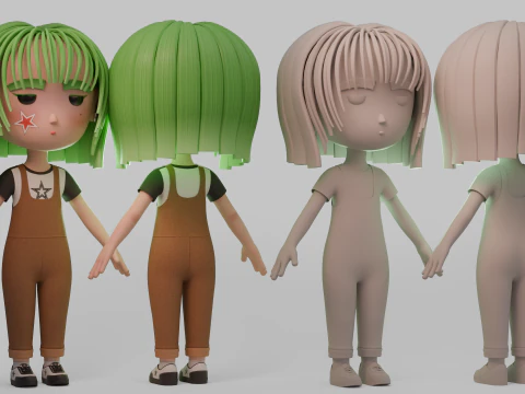 Chibi Girl 3D Model